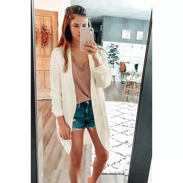 imageZESICA Womens 2024 Fall Long Sleeve Open Front Cardigans Casual Lightweight Soft Chunky Knit Draped Sweaters OuterwearsApricot
