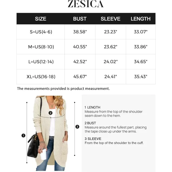 imageZESICA Womens 2024 Fall Long Sleeve Open Front Cardigans Casual Lightweight Soft Chunky Knit Draped Sweaters OuterwearsApricot