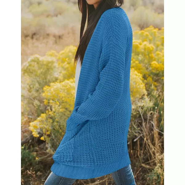 imageZESICA Womens 2024 Fall Long Sleeve Open Front Cardigans Casual Lightweight Soft Chunky Knit Draped Sweaters OuterwearsCobaltblue