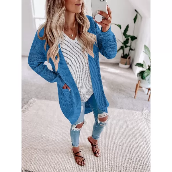 imageZESICA Womens 2024 Fall Long Sleeve Open Front Cardigans Casual Lightweight Soft Chunky Knit Draped Sweaters OuterwearsCobaltblue