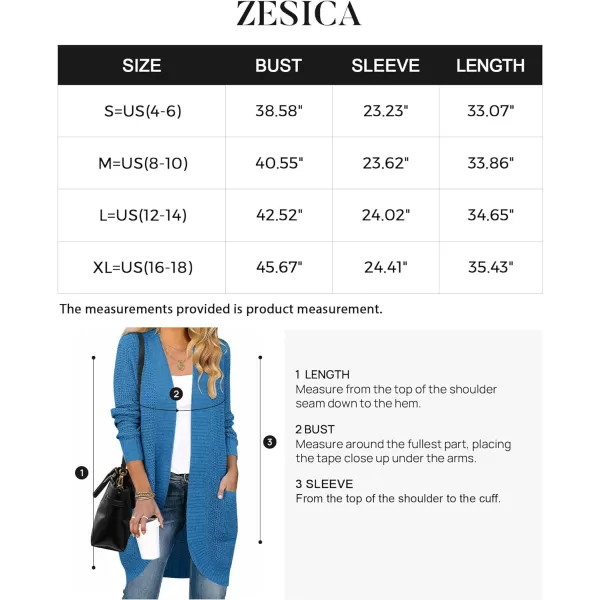imageZESICA Womens 2024 Fall Long Sleeve Open Front Cardigans Casual Lightweight Soft Chunky Knit Draped Sweaters OuterwearsCobaltblue