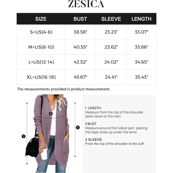 imageZESICA Womens 2024 Fall Long Sleeve Open Front Cardigans Casual Lightweight Soft Chunky Knit Draped Sweaters OuterwearsPurple