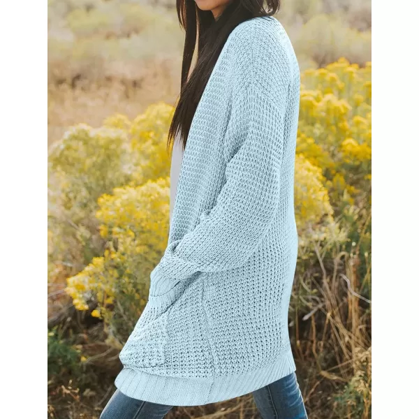 imageZESICA Womens 2024 Fall Long Sleeve Open Front Cardigans Casual Lightweight Soft Chunky Knit Draped Sweaters OuterwearsSkyblue
