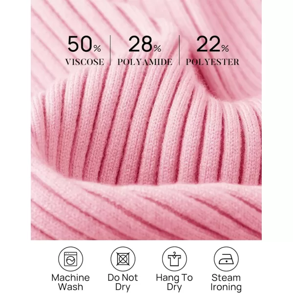 imageZESICA Womens 2024 Fall Long Sleeve V Neck T Shirts Ribbed Knit Sweater Slim Fit Solid Basic Casual Tee TopsHotpink