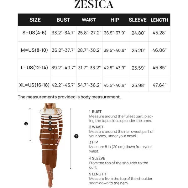 imageZESICA Womens 2024 Fall Ribbed Knit Sweater Dress Elegant Long Sleeve Crewneck Tie Waist Slim Fit Bodycon Midi DressesCaramel