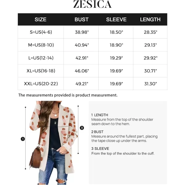 imageZESICA Womens 2024 Fall Winter Long Sleeves Open Front Leopard Print Knitted Sweater Cardigan Coat OutwearOrange