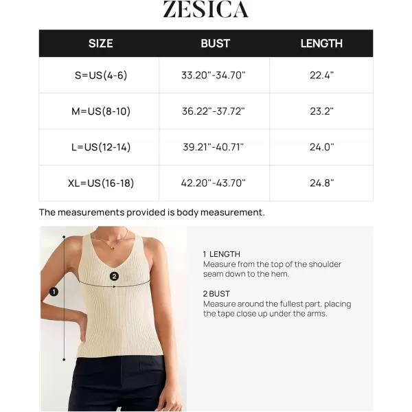 imageZESICA Womens 2024 Ribbed Tank Tops Summer Sleeveless V Neck Shirts Casual Sexy Slim Fitted Basic Knit TeesBeige