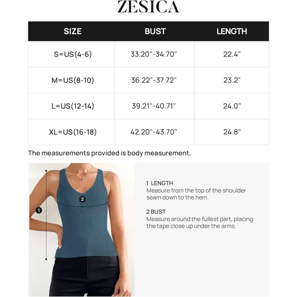 imageZESICA Womens 2024 Ribbed Tank Tops Summer Sleeveless V Neck Shirts Casual Sexy Slim Fitted Basic Knit TeesDarkblue