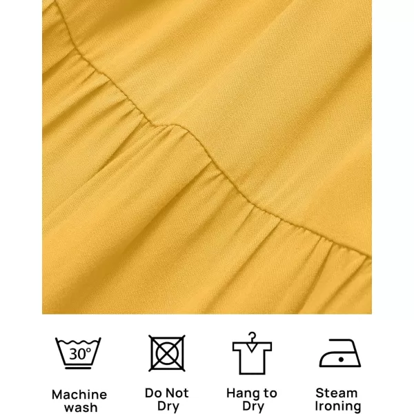 imageZESICA Womens 2024 Sexy Boho Off Shoulder Puff Short Sleeve High Waist Ruffled Flowy A Line Beach Party Midi DressGinger