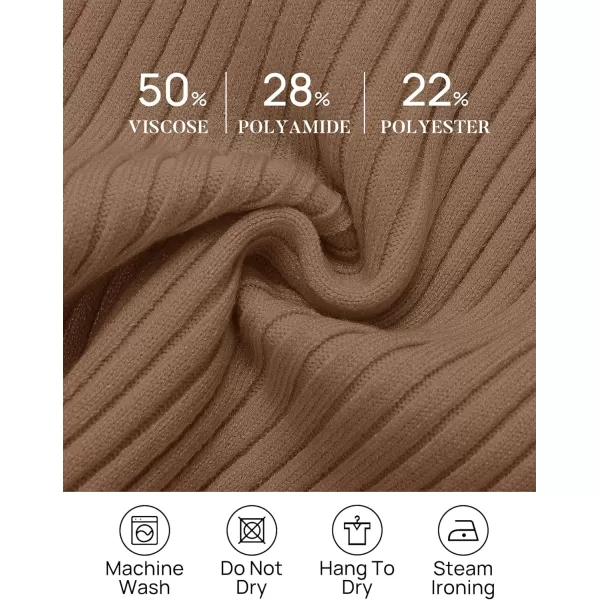 imageZESICA Womens 2024 Short Sleeve V Neck Slim Fit T Shirts Summer Casual Ribbed Knit Solid Color Basic Tee TopsBrown