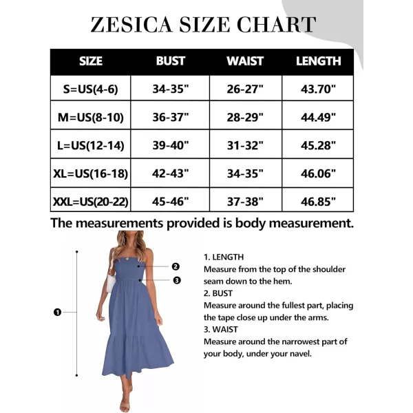 imageZESICA Womens 2024 Summer Bohemian Floral Printed Strapless Beach Party Long Maxi DressDustyblue