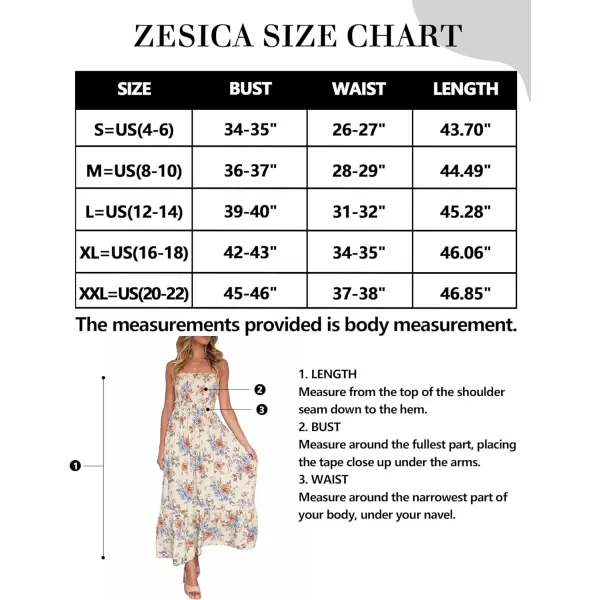 imageZESICA Womens 2024 Summer Bohemian Floral Printed Strapless Beach Party Long Maxi DressFloral3