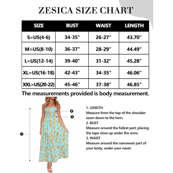 imageZESICA Womens 2024 Summer Bohemian Floral Printed Strapless Beach Party Long Maxi DressFloralgreen