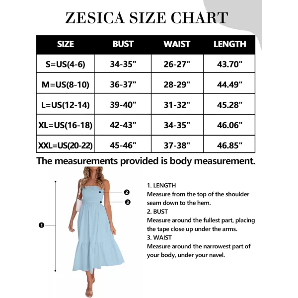 imageZESICA Womens 2024 Summer Bohemian Floral Printed Strapless Beach Party Long Maxi DressSolidblue