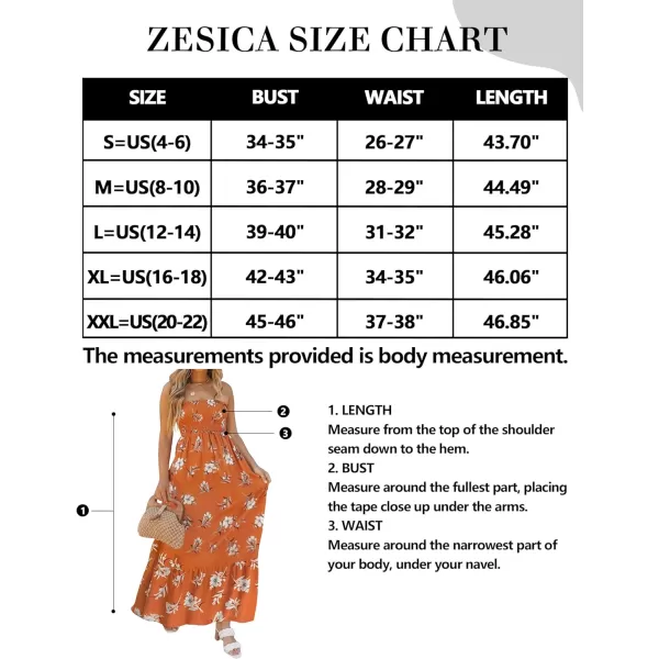 imageZESICA Womens 2024 Summer Bohemian Floral Printed Strapless Beach Party Long Maxi DressVintageorange