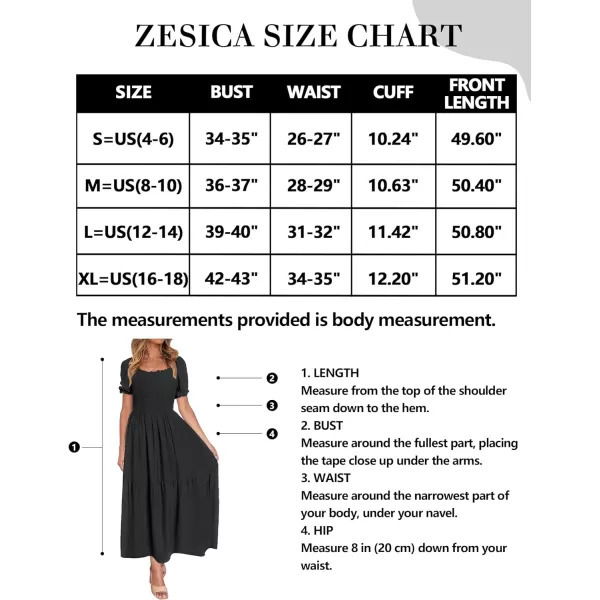 imageZESICA Womens 2024 Summer Boho Floral Print Square Neck Ruffle Swing Beach Long Maxi DressBlack