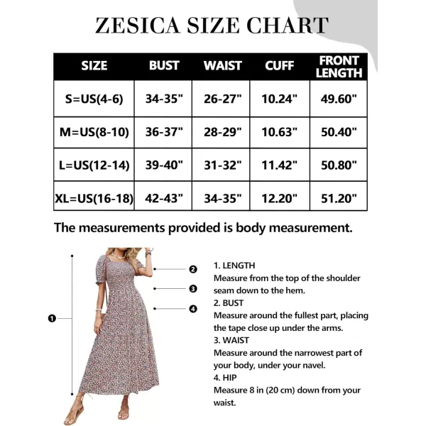 imageZESICA Womens 2024 Summer Boho Floral Print Square Neck Ruffle Swing Beach Long Maxi DressBluepink