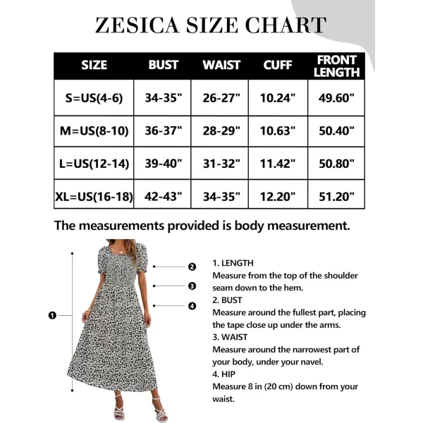 imageZESICA Womens 2024 Summer Boho Floral Print Square Neck Ruffle Swing Beach Long Maxi DressCharcoal