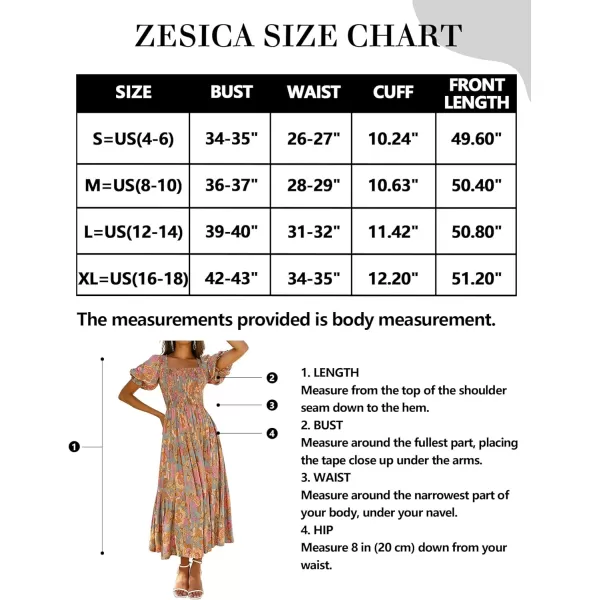 imageZESICA Womens 2024 Summer Boho Floral Print Square Neck Ruffle Swing Beach Long Maxi DressGreygreen