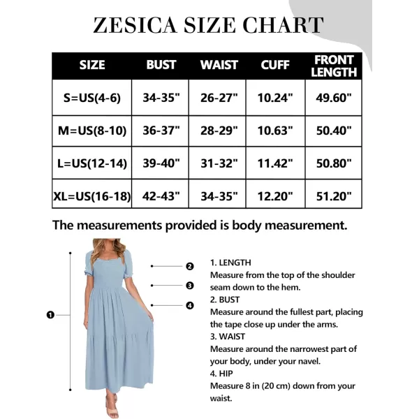 imageZESICA Womens 2024 Summer Boho Floral Print Square Neck Ruffle Swing Beach Long Maxi DressLightblue