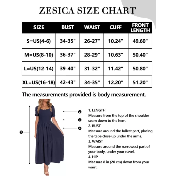 imageZESICA Womens 2024 Summer Boho Floral Print Square Neck Ruffle Swing Beach Long Maxi DressNavyblue