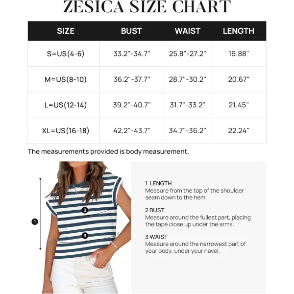 imageZESICA Womens 2024 Summer Cap Sleeve Crewneck Crop Tops Casual Loose Striped TShirts Basic TeesDustyblue
