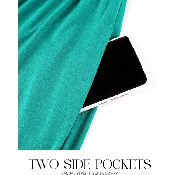 imageZESICA Womens 2024 Summer Casual Dresses Flutter Short Sleeve Crewneck Loose Flowy Tiered Beach Maxi Dress with PocketsLakegreen