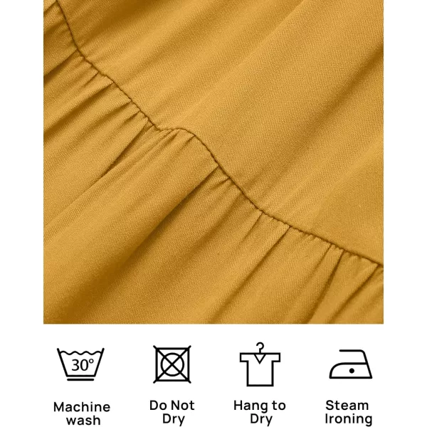 imageZESICA Womens 2024 Summer Casual Sleeveless Crew Neck Smocked High Waist Flowy Tiered A Line Midi DressGinger