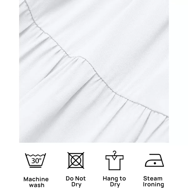 imageZESICA Womens 2024 Summer Casual Sleeveless Crew Neck Smocked High Waist Flowy Tiered A Line Midi DressWhite