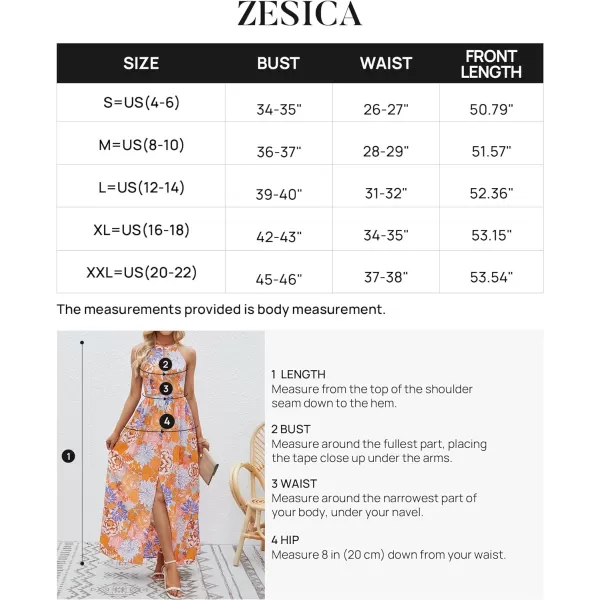 imageZESICA Womens 2024 Summer Halter Neck Floral Print Backless Split Beach Party Maxi DressTangerineMediumZESICA Womens 2024 Summer Halter Neck Floral Print Backless Split Beach Party Maxi DressTangerineMedium