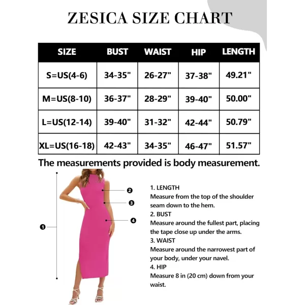 imageZESICA Womens 2024 Summer Knitted Sweater Dress Sleeveless Mock Neck Ribbed Side Slit Bodycon Tank Midi DressesRose