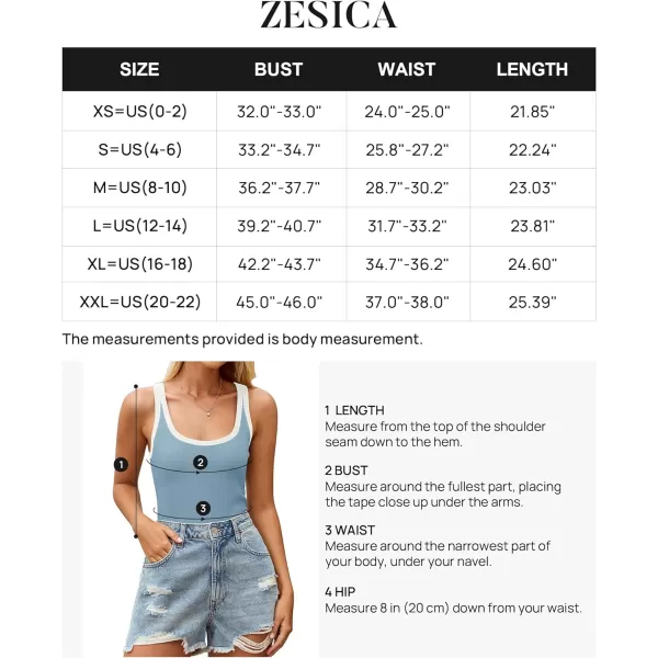 imageZESICA Womens 2024 Summer Ribbed Color Block Tank Tops Casual Knit Scoop Neck Sleeveless ShirtsBlue