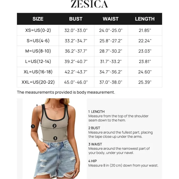 imageZESICA Womens 2024 Summer Ribbed Color Block Tank Tops Casual Knit Scoop Neck Sleeveless ShirtsKhaki