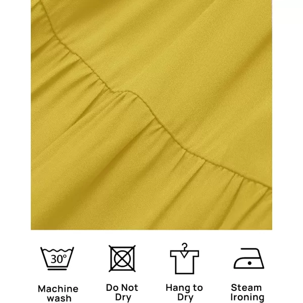 imageZESICA Womens 2024 Summer Ruffle Cap Sleeve Crewneck Casual Loose Flowy Pleated Tiered Midi Dresses with PocketsGinger