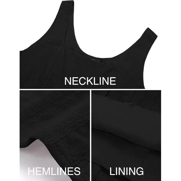 imageZESICA Womens 2024 Summer Sleeveless Dress Casual Backless Loose Flowy Tiered Sundress Beach Cover up Tank DressesBlack
