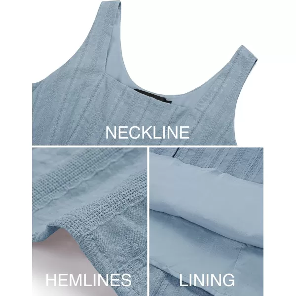 imageZESICA Womens 2024 Summer Sleeveless Dress Casual Backless Loose Flowy Tiered Sundress Beach Cover up Tank DressesDusty Blue