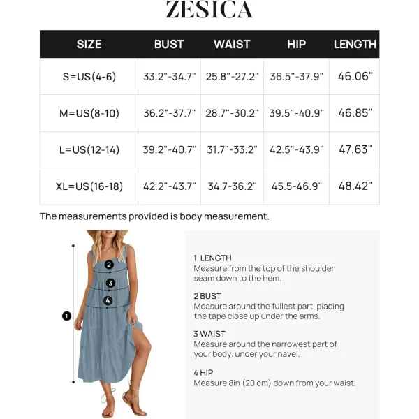 imageZESICA Womens 2024 Summer Sleeveless Dress Casual Backless Loose Flowy Tiered Sundress Beach Cover up Tank DressesDusty Blue
