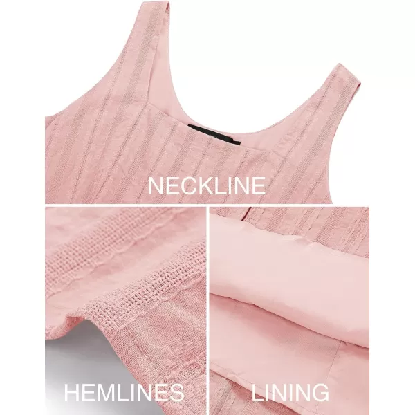imageZESICA Womens 2024 Summer Sleeveless Dress Casual Backless Loose Flowy Tiered Sundress Beach Cover up Tank DressesPink