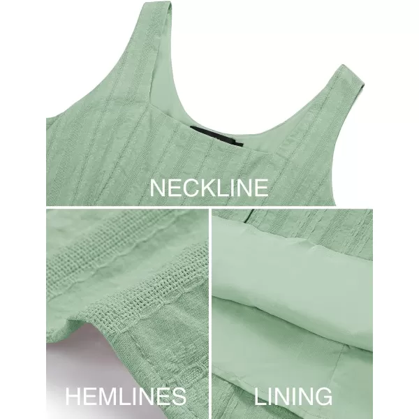 imageZESICA Womens 2024 Summer Sleeveless Dress Casual Backless Loose Flowy Tiered Sundress Beach Cover up Tank DressesSage Green