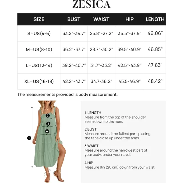 imageZESICA Womens 2024 Summer Sleeveless Dress Casual Backless Loose Flowy Tiered Sundress Beach Cover up Tank DressesSage Green
