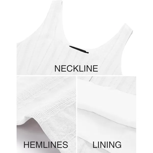 imageZESICA Womens 2024 Summer Sleeveless Dress Casual Backless Loose Flowy Tiered Sundress Beach Cover up Tank DressesWhite