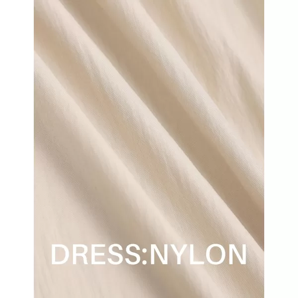 imageZESICA Womens 2024 Summer Sleeveless Midi Dress Casual Crewneck Drawstring High Waist Flowy Tiered Long DressesApricot