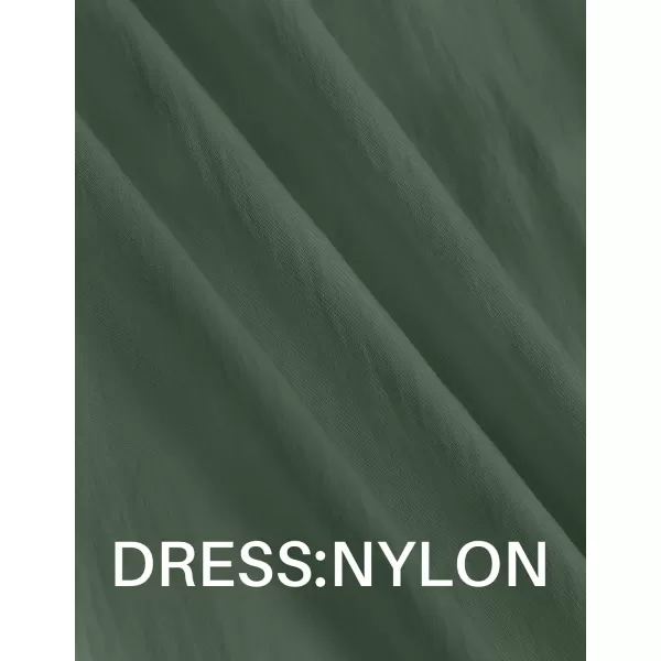 imageZESICA Womens 2024 Summer Sleeveless Midi Dress Casual Crewneck Drawstring High Waist Flowy Tiered Long DressesDark Green