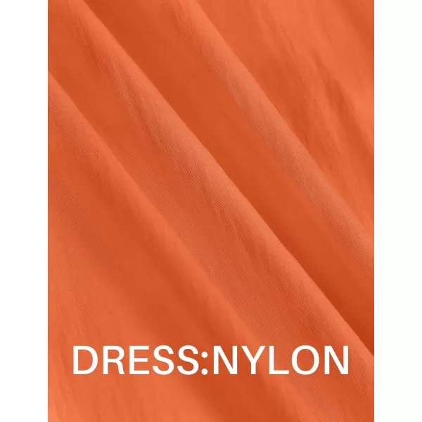 imageZESICA Womens 2024 Summer Sleeveless Midi Dress Casual Crewneck Drawstring High Waist Flowy Tiered Long DressesOrange
