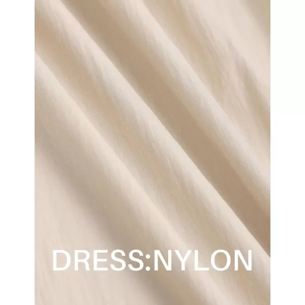 imageZESICA Womens 2024 Summer Sleeveless Midi Dress Casual Crewneck Drawstring Waist Flowy Long Dresses with PocketsApricot