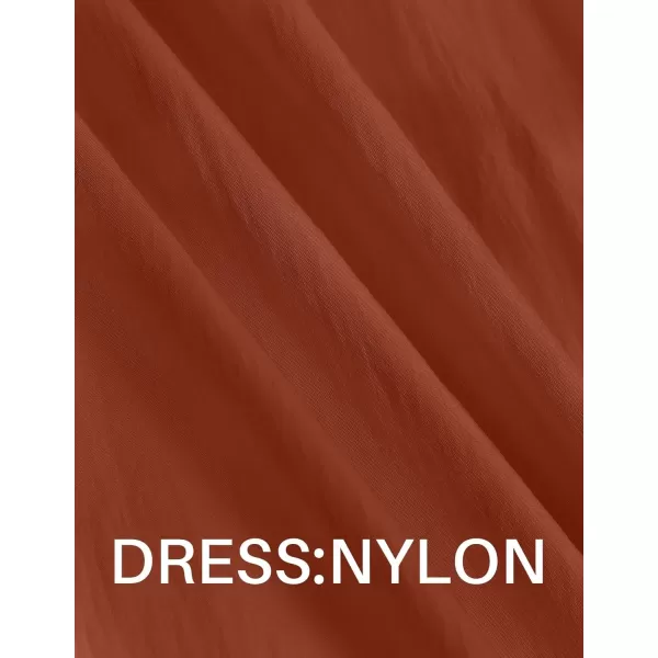 imageZESICA Womens 2024 Summer Sleeveless Midi Dress Casual Crewneck Drawstring Waist Flowy Long Dresses with PocketsBrick Red