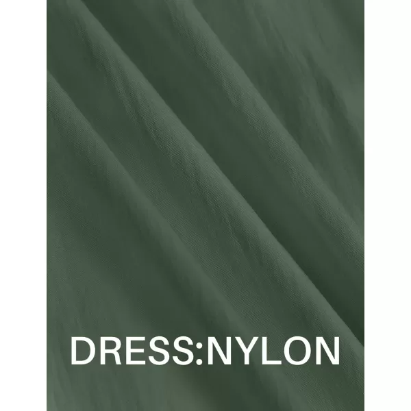 imageZESICA Womens 2024 Summer Sleeveless Midi Dress Casual Crewneck Drawstring Waist Flowy Long Dresses with PocketsDark Green