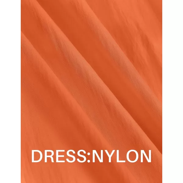 imageZESICA Womens 2024 Summer Sleeveless Midi Dress Casual Crewneck Drawstring Waist Flowy Long Dresses with PocketsOrange