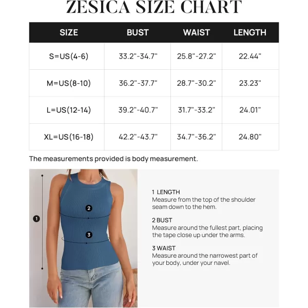 imageZESICA Womens 2024 Summer Sleeveless Tank Tops Ribbed High Neck Racerback Slim Fitted Color Block Casual ShirtsDarkblue