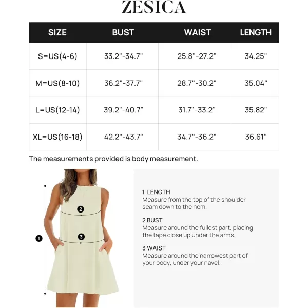 imageZESICA Womens 2024 Summer Sleeveless Tunic Mini Dress Casual Crew Neck Backless Sundress Loose Flowy Short Tank DressesApricot